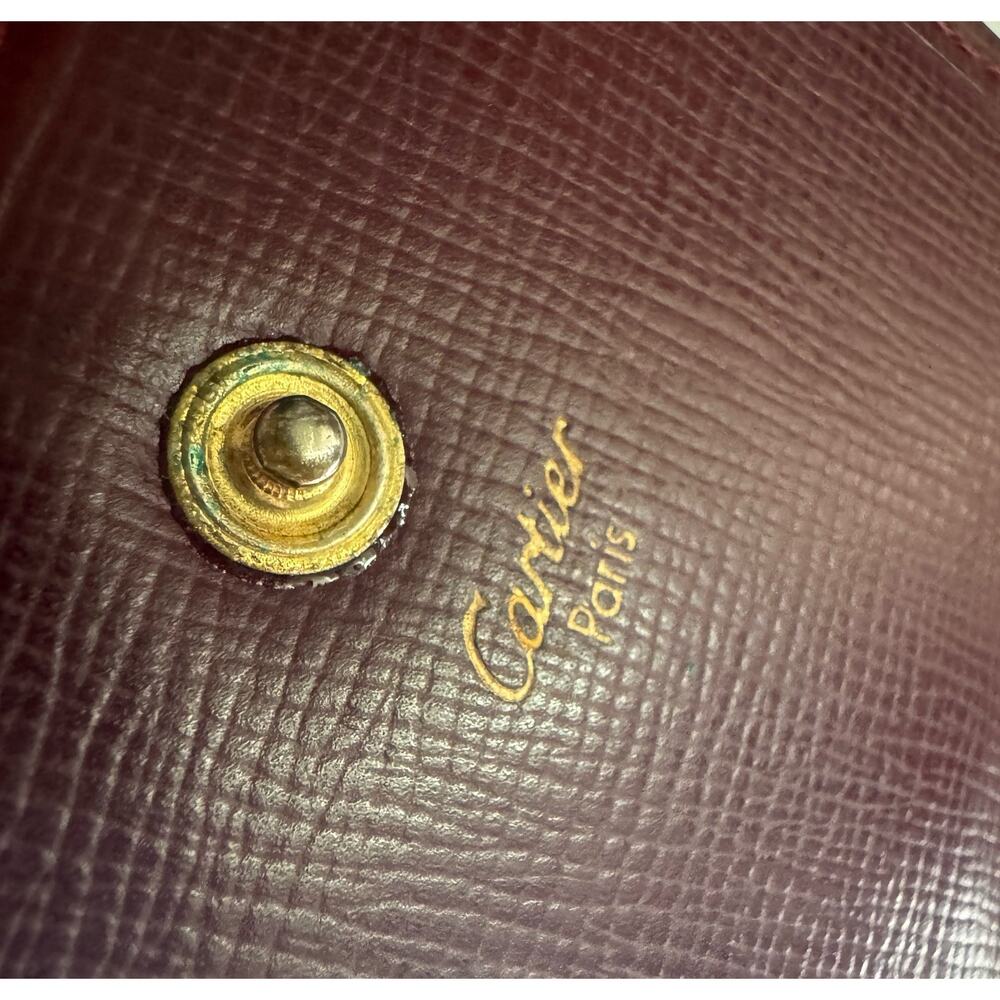 Cartier Must De Cartier Burgundy Leather Coin Purse Wallet Vintage - Picture 3 of 8